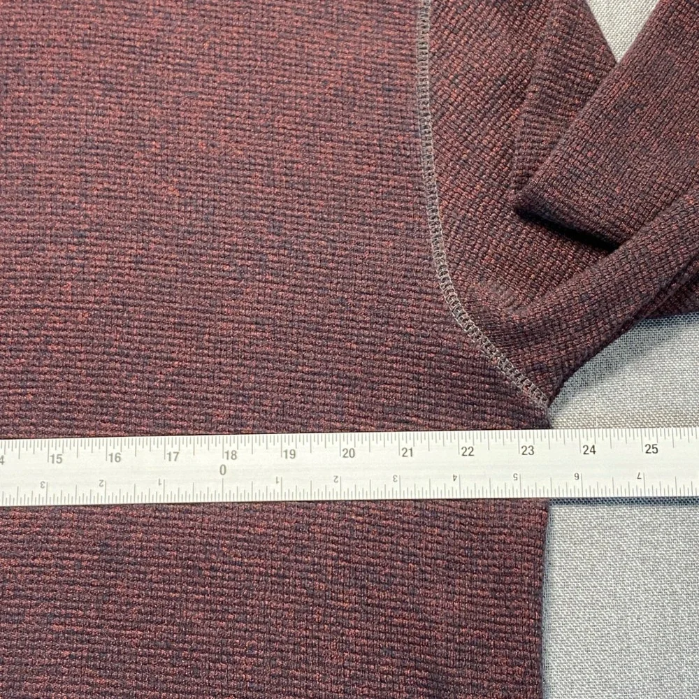 RedHead Mens XL Burgundy Marl Quarter Zip Pullover Waffle Knit